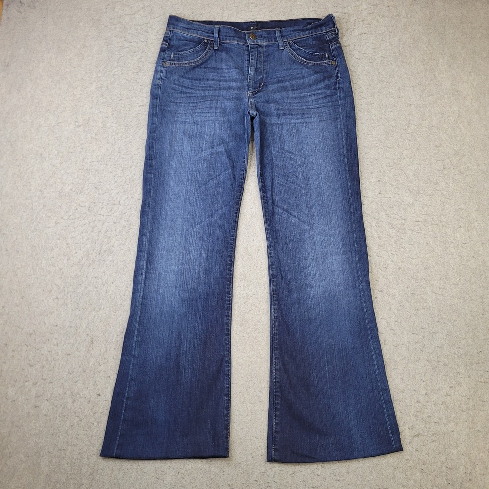 Citizens of Humanity Hutton Jeans Womens 31 Medium Rise Wide Leg Dark Wash Flex